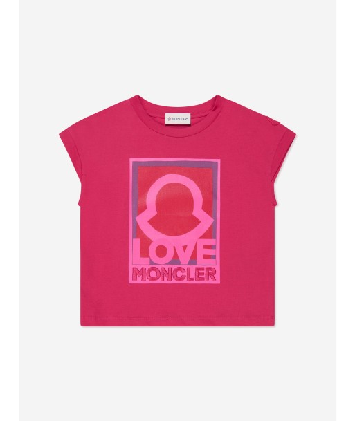 Moncler Enfant Girls Logo Graphic T-Shirt in Pink Véritable concentré