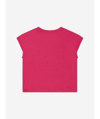 Moncler Enfant Girls Logo Graphic T-Shirt in Pink Véritable concentré