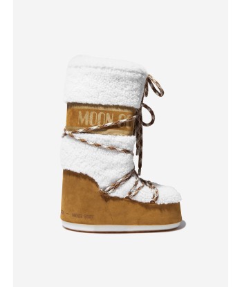 Moon Boot Kids Icon Shearling Boots brillant des détails fins