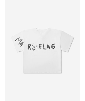 MM6 Maison Margiela Kids Cropped Logo T-Shirt In White suggérées chez