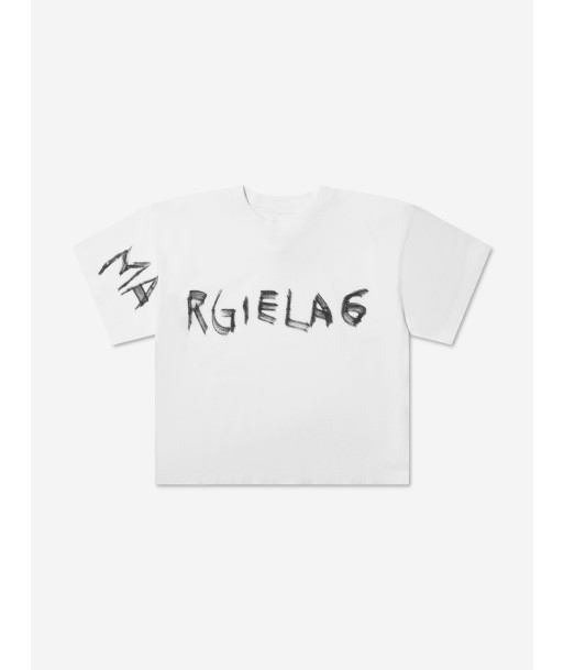 MM6 Maison Margiela Kids Cropped Logo T-Shirt In White suggérées chez