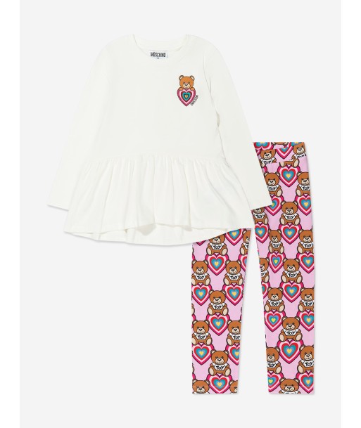 Moschino Girls Bear Heart T-Shirt And Leggings Set de France