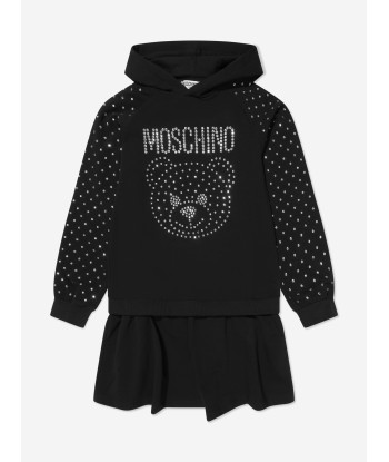 Moschino Girls Bear Logo Hooded Sweater Dress sur le site 