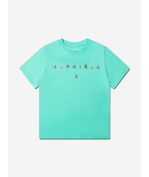 MM6 Maison Margiela Kids Logo T-Shirt In Aquamarine votre restaurant rapide dans 