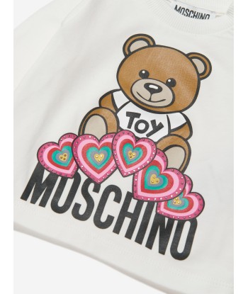 Moschino Baby Girls Long Sleeve Teddy Hearts T-Shirt Economisez 