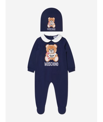 Moschino Baby Teddy Babygrow And Hat Gift Set français