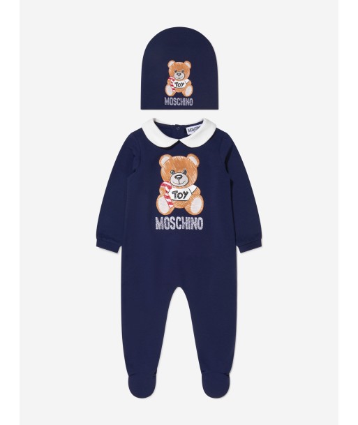 Moschino Baby Teddy Babygrow And Hat Gift Set français