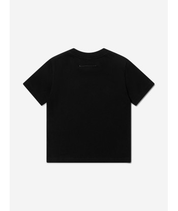 MM6 Maison Margiela Kids Logo Print T-Shirt In Black Vous souhaitez 