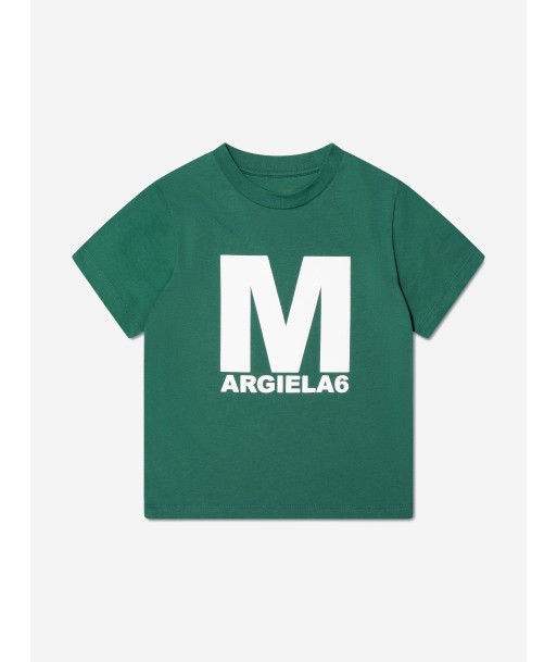 MM6 Maison Margiela Kids Logo Print T-Shirt In Green d'Europe débarque