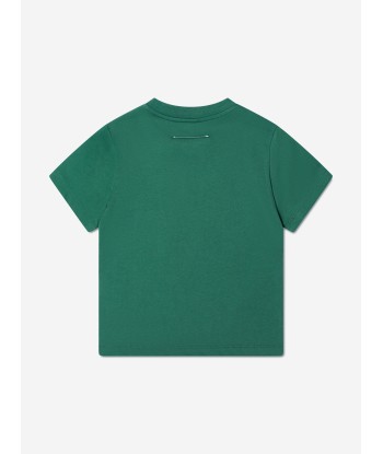 MM6 Maison Margiela Kids Logo Print T-Shirt In Green d'Europe débarque