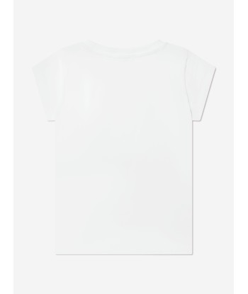 Moschino Girls Logo T-Shirt in White paiement sécurisé