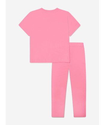 Moschino Girls Maxi T-Shirt And Leggings Set in Pink pas cheres