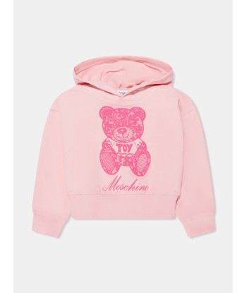 Moschino Girls Teddy Hoodie in Pink votre