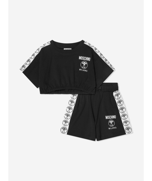 Moschino Girls T-Shirt And Shorts Set in Black Pour