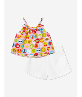 Moschino Girls Sleeveless Top And Shorts Set in Multicolour Pour