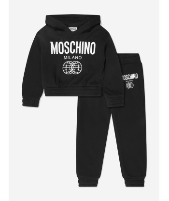 Moschino Girls Milano Logo Tracksuit in Black destockage