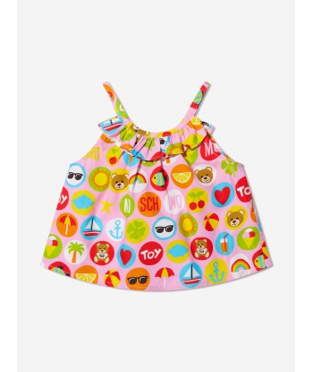 Moschino Girls Sleeveless Top And Shorts Set in Multicolour Pour