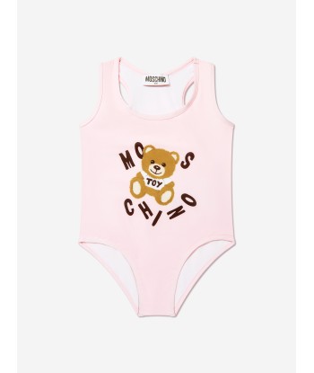 Moschino Girls Teddy Logo Swimming Costume in Pink Par le système avancé 