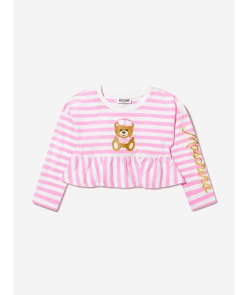 Moschino Girls Striped Long Sleeve T-Shirt in Pink l'évolution des habitudes 