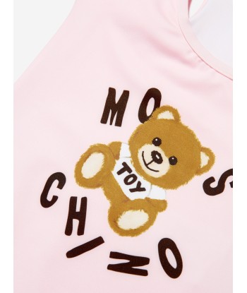 Moschino Girls Teddy Logo Swimming Costume in Pink Par le système avancé 