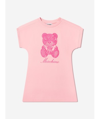 Moschino Girls Embroidered Lace Teddy Dress in Pink le des métaux précieux