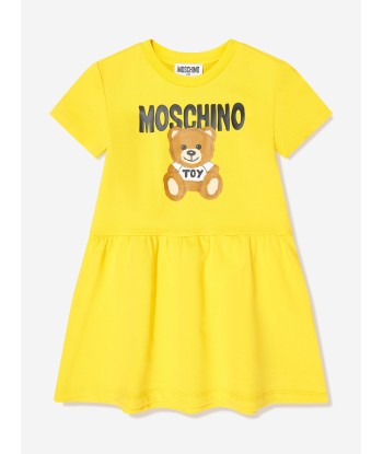 Moschino Girls Teddy Logo Dress in Yellow une grave pollution 