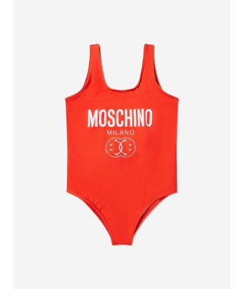 Moschino Girls Milano Logo Swimming Costume in Red vente chaude votre 