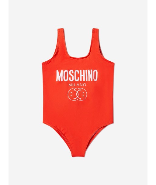 Moschino Girls Milano Logo Swimming Costume in Red vente chaude votre 