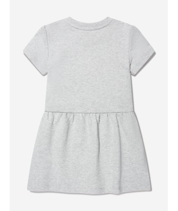 Moschino Girls Teddy Logo Dress in Grey en linge