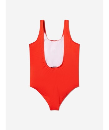 Moschino Girls Milano Logo Swimming Costume in Red vente chaude votre 