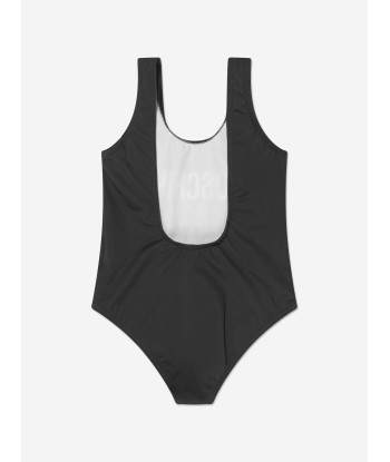 Moschino Girls Milano Logo Swimming Costume in Black Economisez 