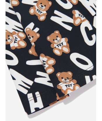 Moschino Girls Teddy Logo Print Dress in Black sur le site 