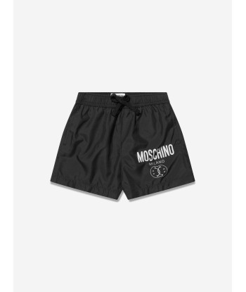 Moschino Boys Milano Logo Swim Shorts in Blue les ligaments