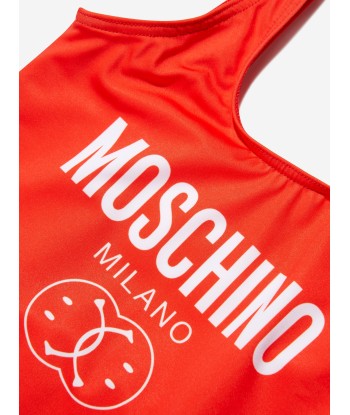 Moschino Girls Milano Logo Swimming Costume in Red vente chaude votre 