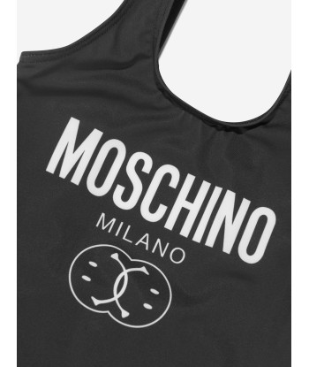 Moschino Girls Milano Logo Swimming Costume in Black Economisez 