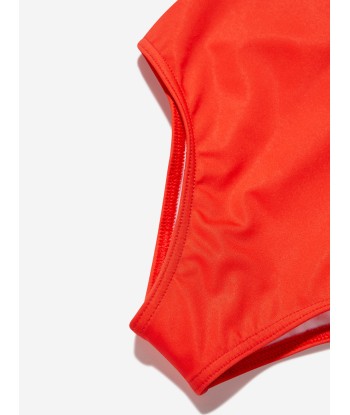 Moschino Girls Milano Logo Swimming Costume in Red vente chaude votre 