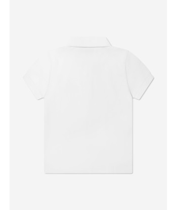 Moschino Boys Milano Logo Polo Shirt in White Découvrez la collection