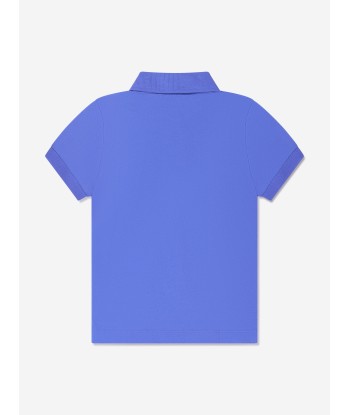 Moschino Boys Milano Logo Polo Shirt in Blue la colonne vertébrale