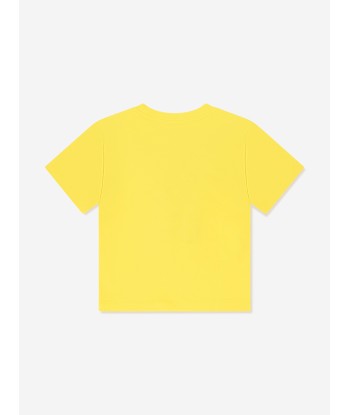 Moschino Kids Teddy Logo Maxi T-Shirt in Yellow Venez découvrir notre 