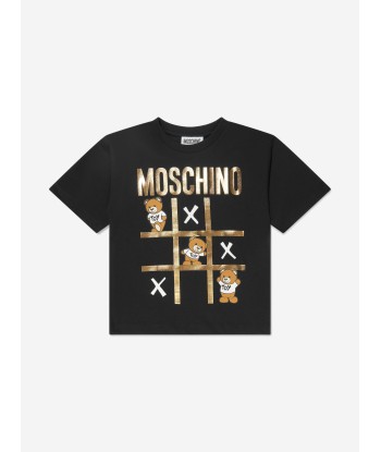 Moschino Kids Teddy Logo Maxi T-Shirt in Black les muscles