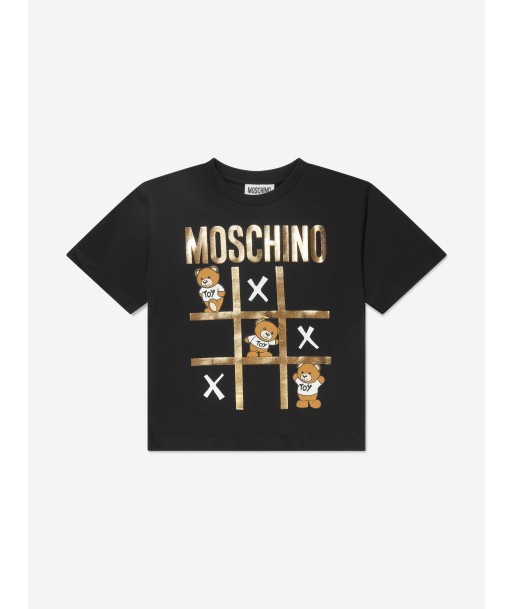 Moschino Kids Teddy Logo Maxi T-Shirt in Black les muscles