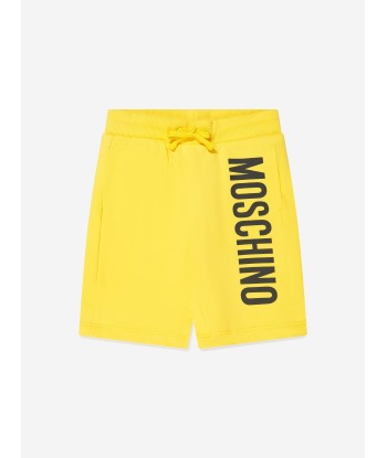 Moschino Boys Logo Print Shorts in Yellow Fin de série