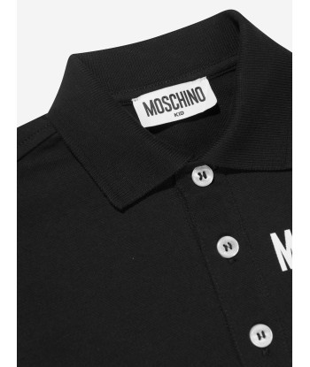 Moschino Boys Milano Logo Polo Shirt in Black de pas cher