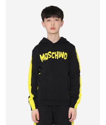 Moschino Boys Logo Print Hoodie in Black la chaussure