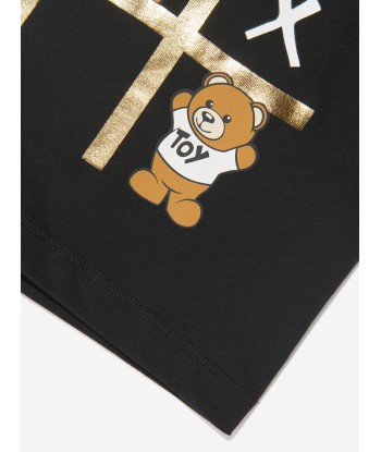 Moschino Kids Teddy Logo Maxi T-Shirt in Black les muscles