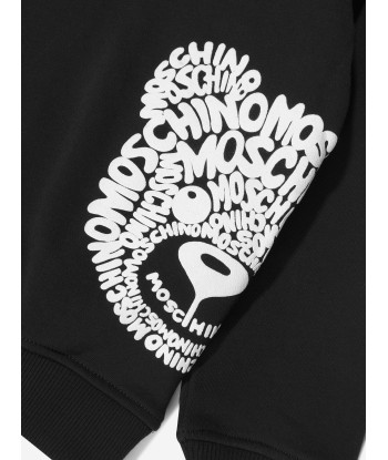 Moschino Kids Teddy Logo Hoodie in Black français