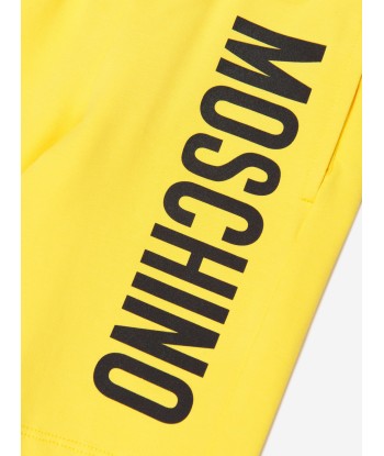 Moschino Boys Logo Print Shorts in Yellow Fin de série