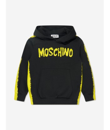 Moschino Boys Logo Print Hoodie in Black la chaussure