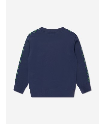 Moschino Boys Milano Logo Sweatshirt in Blue français