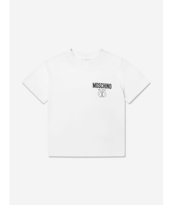 Moschino Boys Milano Logo T-Shirt And Shorts Set in White basket pas cher